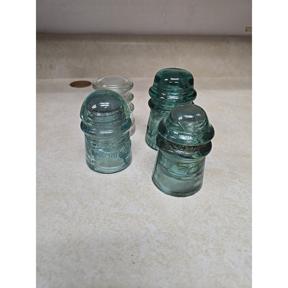 Vintage Brookfield New York Aqua Glass Insulator CD 145 Beehive Antique Blue USA